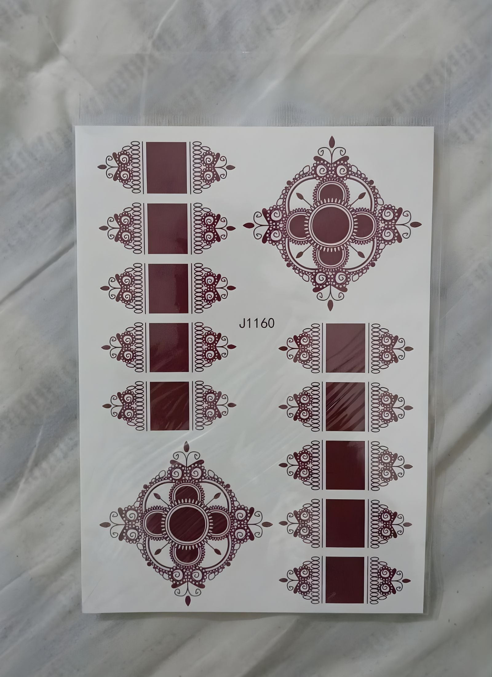 Intricate Traditional Henna/Mehndi Sticker Stencil Sheet
